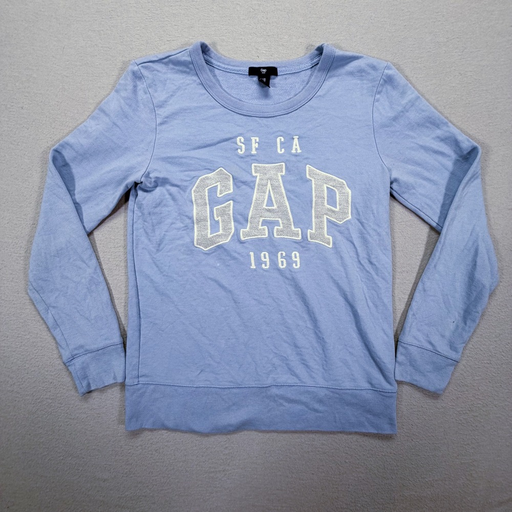 Gap Womens Sweatshirt Regular Blue SF CA 1969 Graphic Logo XS